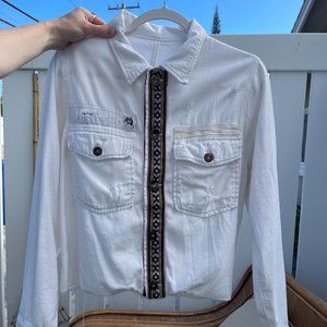 Free People Distressed Button Down